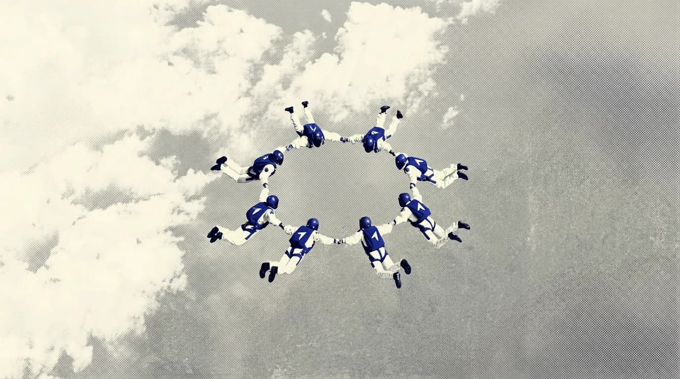 Fallschirmspringer in Kreisformation